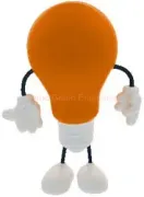 light bulb with removable arms and legs