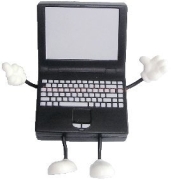 laptop figure with arms & legs