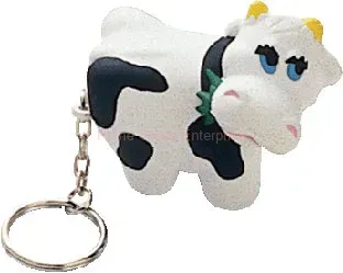 stress bell cow keychain