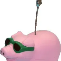memo holder pig with sunglasses