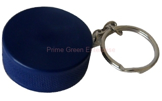 hockey puck stressball keyring